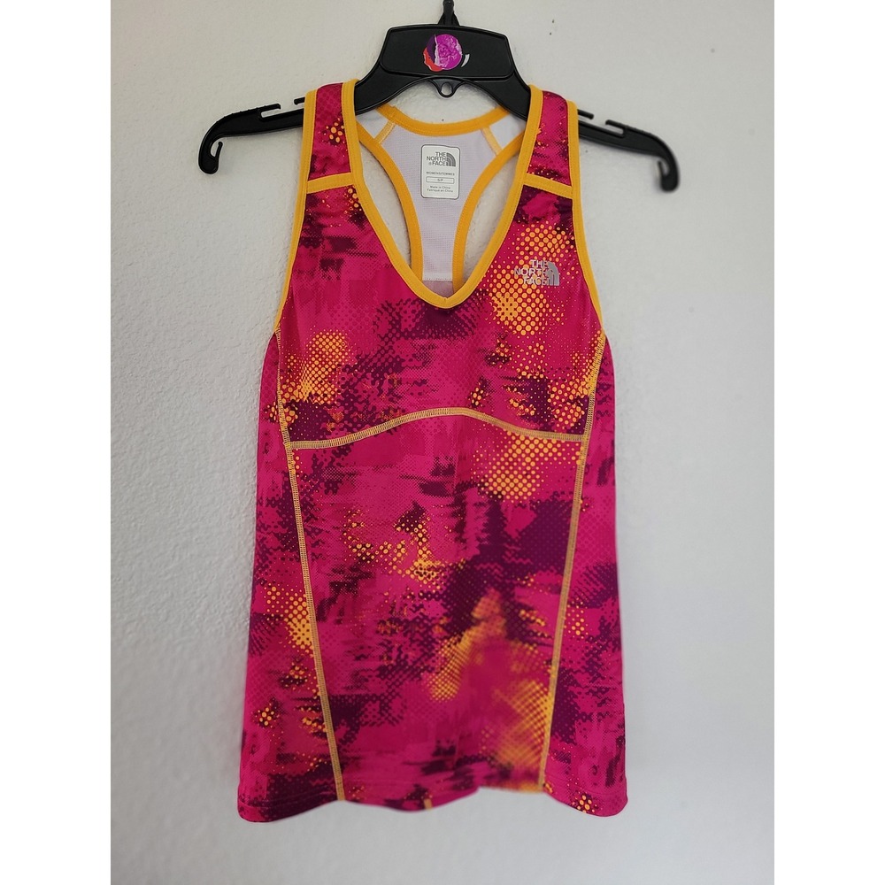 The North Face Womens Pink Yellow Graphic Athletic Tank Top Size‎ Small #7